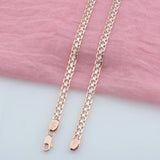 585 Rose Necklace Carve Weaving Mixed Chains 55cm