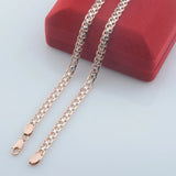 585 Rose Necklace Carve Weaving Mixed Chains 55cm