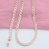 585 Rose Necklace Carve Weaving Mixed Chains 55cm