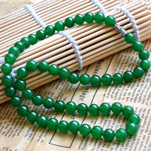 Green Chalcedony Stone Pendant Necklace for Women