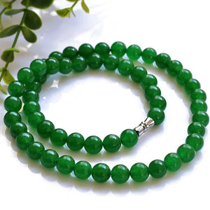 Green Chalcedony Stone Pendant Necklace for Women