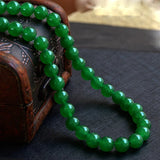 Green Chalcedony Stone Pendant Necklace for Women