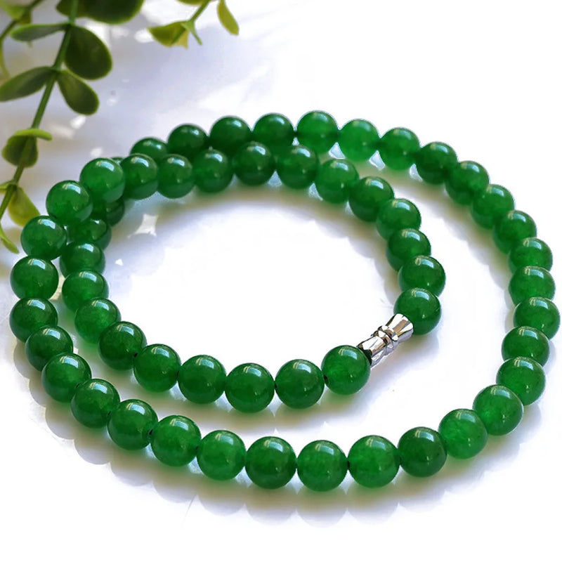 Green Chalcedony Stone Pendant Necklace for Women