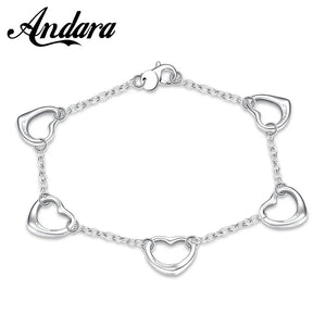 925 Silver Heart Bracelet Set for Women - Charm Jewelry Gift