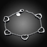 925 Silver Heart Bracelet Set for Women - Charm Jewelry Gift