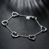 925 Silver Heart Bracelet Set for Women - Charm Jewelry Gift