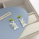 925 Silver Rabbit Earrings For Women Sweet Accessories