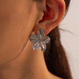 925 Silver Flower Earrings For Women Girl Gift