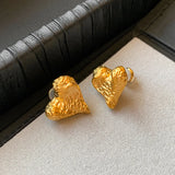 925 Silver Irregular Heart Earrings Women Sweet Temperament Wedding Gift