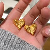 925 Silver Irregular Heart Earrings Women Sweet Temperament Wedding Gift