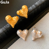 925 Silver Irregular Heart Earrings Women Sweet Temperament Wedding Gift