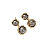 Vintage Gray Bead Dangle Earrings 925 Silver Needle For Women Wedding
