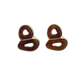 Vintage Resin Earrings 925 Silver Needle for Women