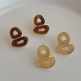 Vintage Resin Earrings 925 Silver Needle for Women