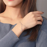 925 Silver Bobble Chain Cross Bracelet for Women