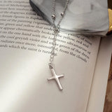925 Silver Bobble Chain Cross Bracelet for Women