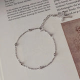 925 Silver Bobble Chain Cross Bracelet for Women
