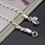 925 Sterling Silver 3MM4MM Twist Bracelet for Women & Men