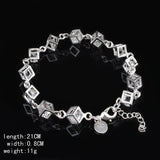 925 Silver CZ Bracelet Women's Jewelry Gift