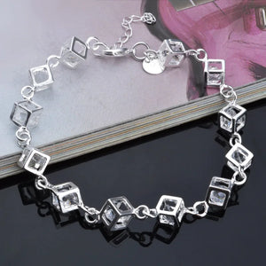 925 Silver CZ Bracelet Women's Jewelry Gift