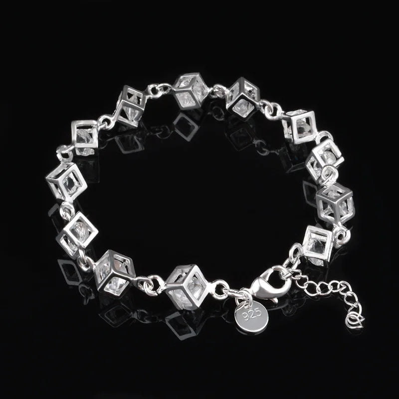 925 Silver CZ Bracelet Gift for Her