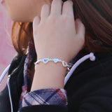 925 Silver Bracelet For Women Hollow Heart Loving Heart Lady Girl Gift