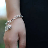 925 Sterling Silver Chain Bracelets Couple Bracelet Retro Circle Bracelet