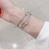 925 Sterling Silver Chain Bracelets For Women Thai Silver Bead Elbow