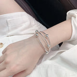 925 Sterling Silver Chain Bracelets For Women Thai Silver Bead Elbow