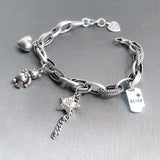 925 Silver Chain Bracelet Retro Personality Men Women