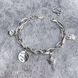 925 Silver Chain Bracelet Retro Personality Men Women