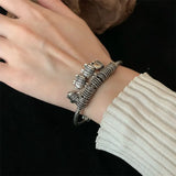 925 Silver Chain Bracelet Elephant Flowers Retro Style Men Women