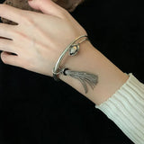 925 Silver Chain Bracelet Elephant Flowers Retro Style Men Women