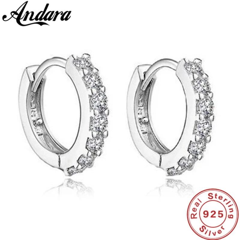 925 Silver Zircon Inlaid Earrings Woman Jewelry Gift