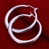 925 Silver Hoop Earrings for Women - Classic Silver Style