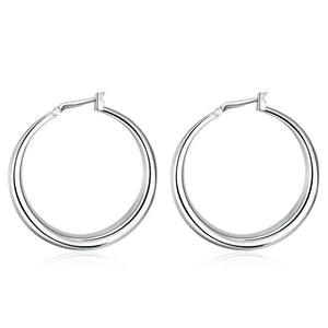 925 Silver Hoop Earrings for Women - Classic Silver Style