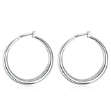 925 Silver Hoop Earrings for Women - Classic Silver Style