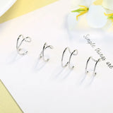925 Sterling Silver Multilayer Ear Cuff Women Clip On Earrings