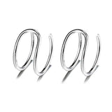 925 Sterling Silver Multilayer Ear Cuff Women Clip On Earrings