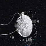 925 Silver Egg-Shaped Photo Frame Necklace Charm Jewelry