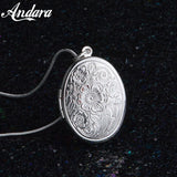 925 Silver Egg-Shaped Photo Frame Necklace Charm Jewelry