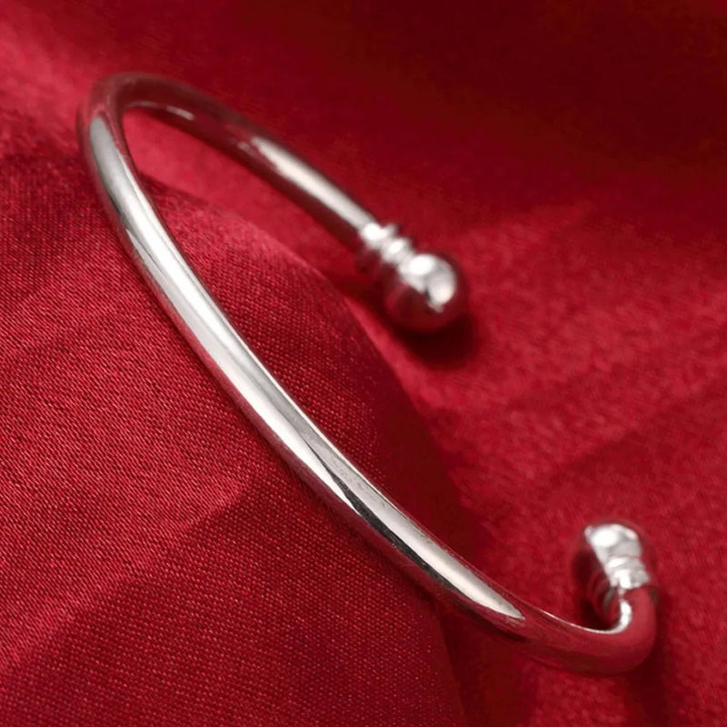 925 Sterling Silver Open Bangle Bracelet for Women