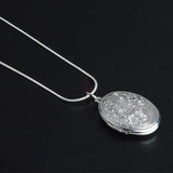 Sterling Silver Egg-Shaped Pendant Necklace 1mm Snake Chain Charm Jewelry