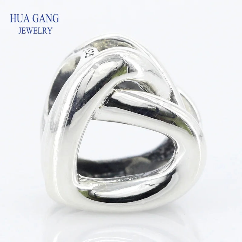 925 Sterling Silver Intertwined Bead for Pandora DIY Jewelry Making
