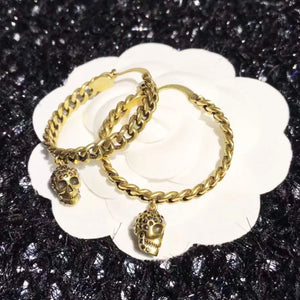 Skull Pendant Earrings Street Punk Style Women's Jewelry