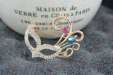 Fox Mask Brooch Austrian Crystal CZ Love Gift for Women