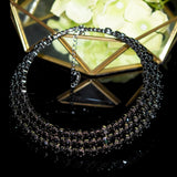 Rhinestone 2/3 Row Choker Necklace