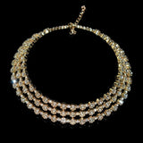 Rhinestone 2/3 Row Choker Necklace