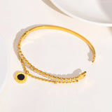 Agate CZ Stone Bracelet for Women, Roman Numeral Double Layer Bracelets