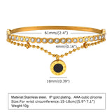 Agate CZ Stone Bracelet for Women, Roman Numeral Double Layer Bracelets